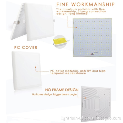 120x120mm Square Round Frameless LED Panel Light